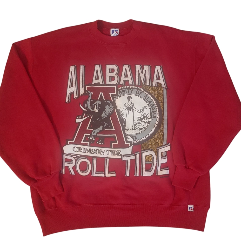 Russell Athletic Red Crewneck Sweater Alabama Roll Tide